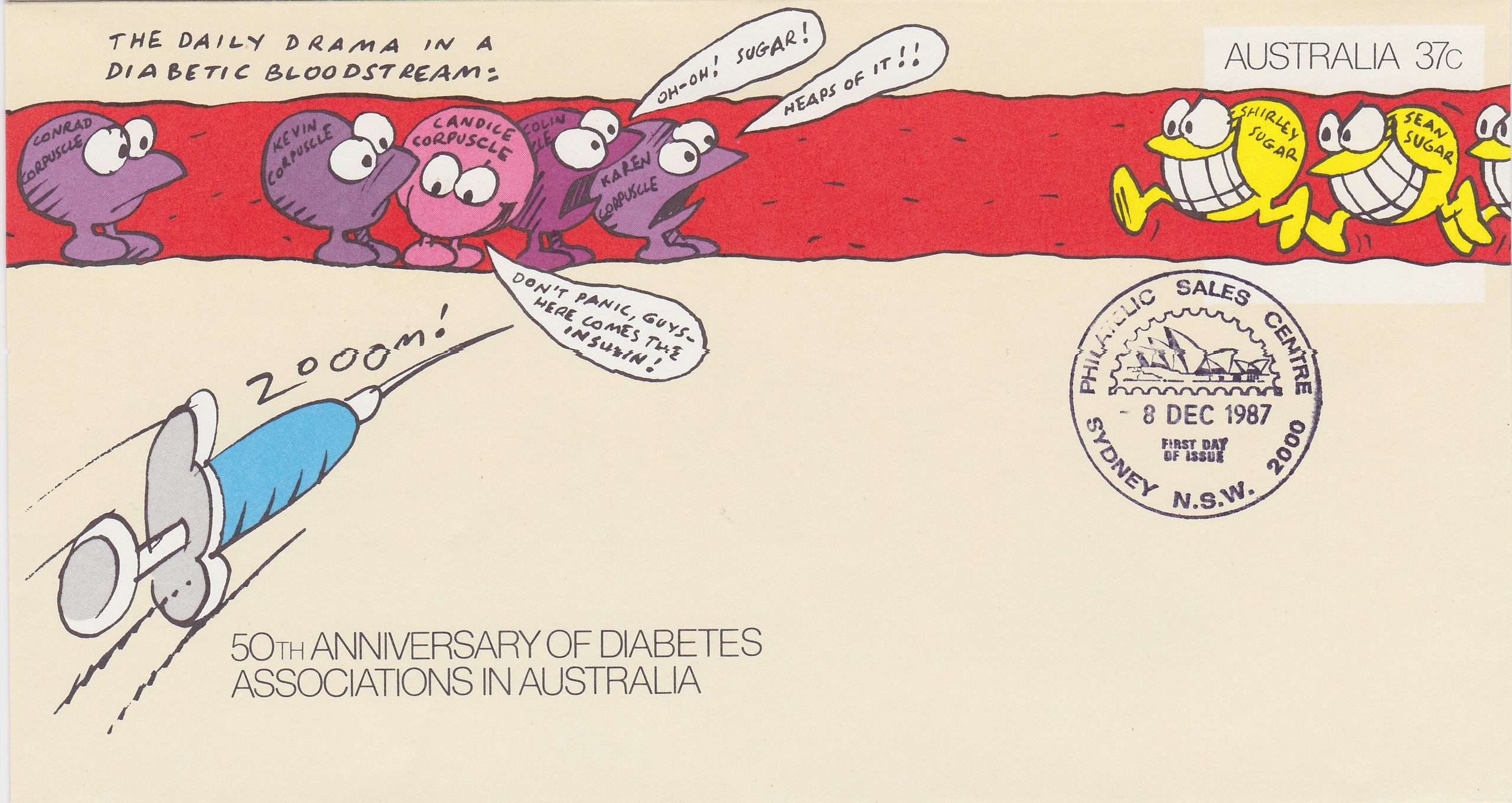 Brief, Australien, 1987, zum 50. Bestehen der Australischen Diabetes Association