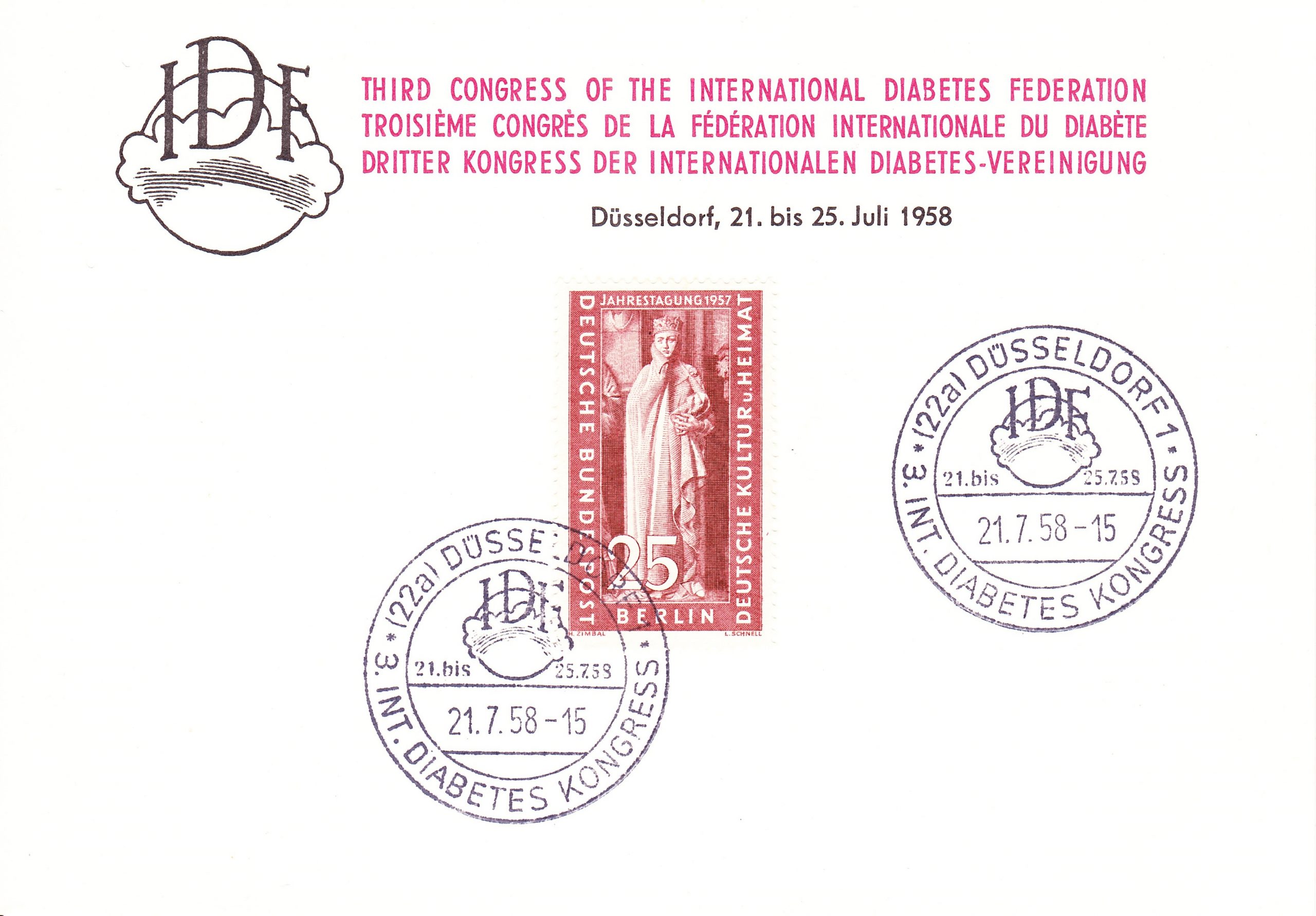 Brief, BRD, 1958, IDF Kongress