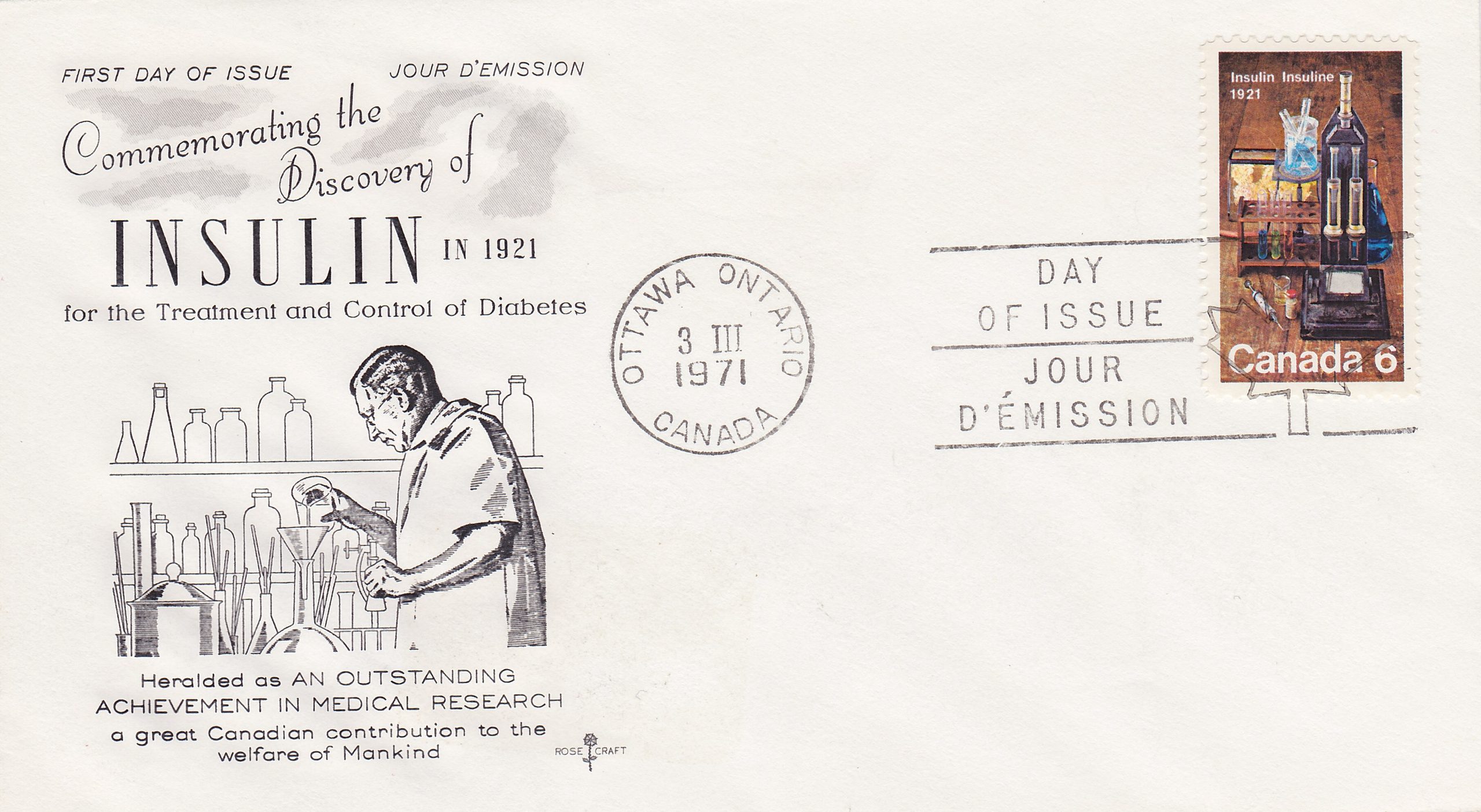Brief, Kanada, 1971, Banting mit Kolorimeter