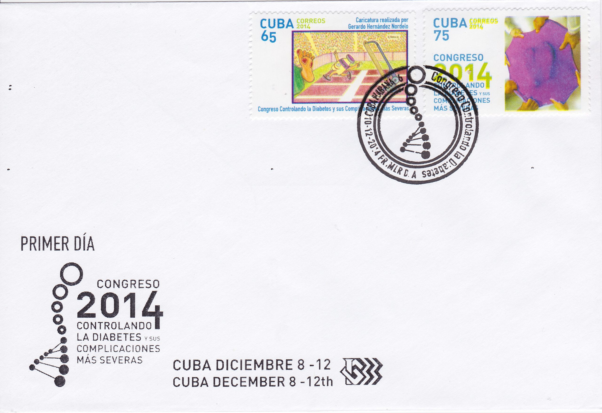 Brief, Kuba, 2014, Diabetes Kongress über Komplikationen