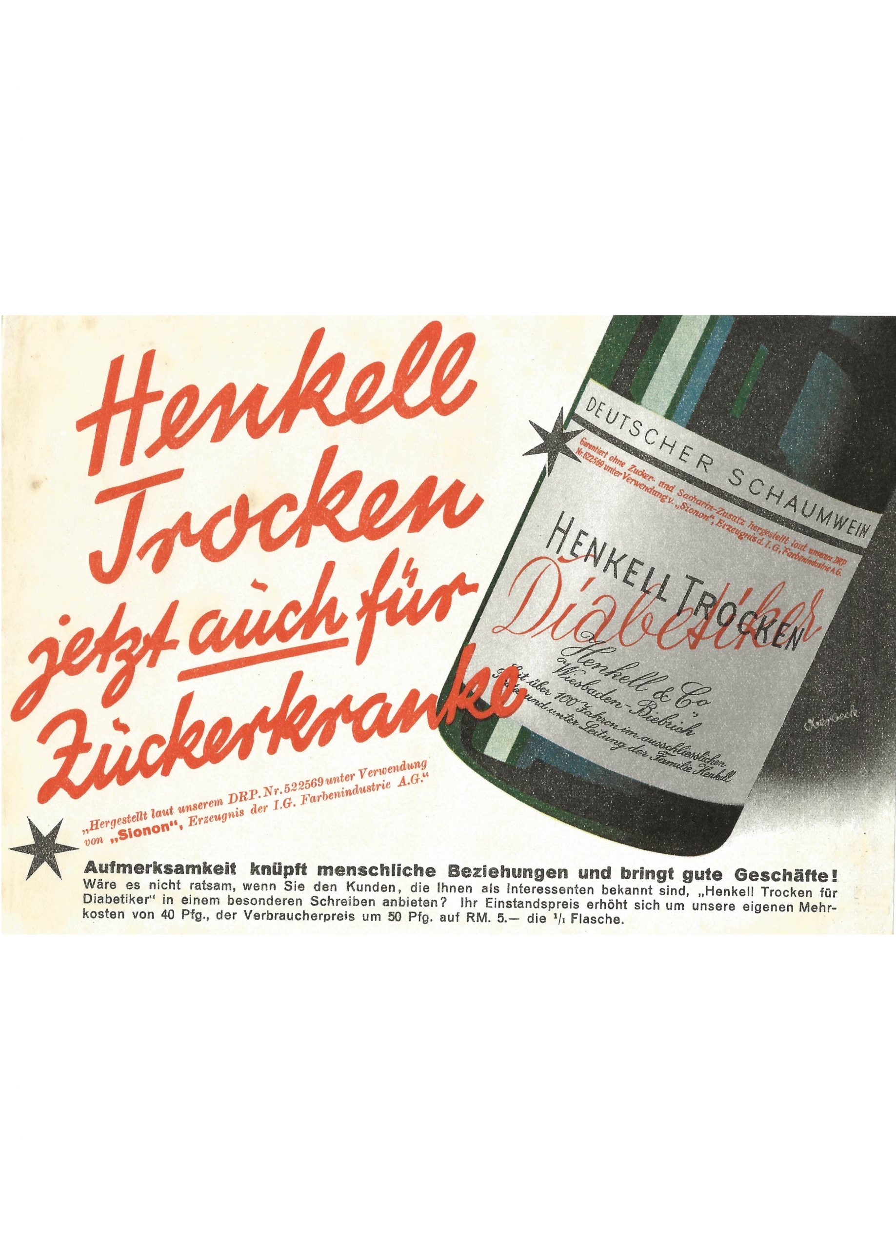 Henkel trocken Sekt Werbung, ~1945